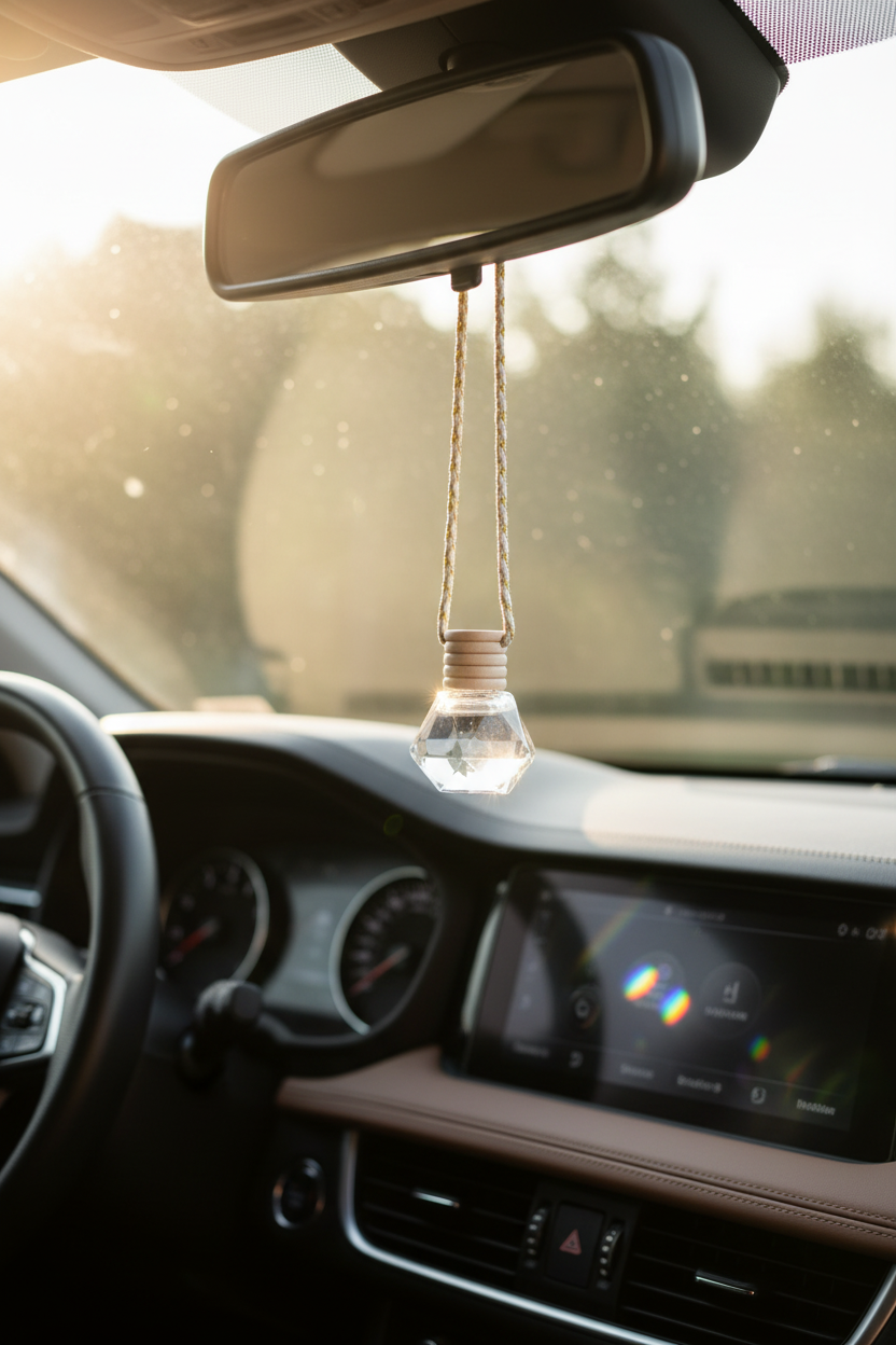 Diamond diffuser hanging in car